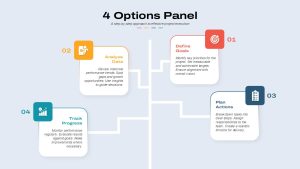 4 Options Panel PowerPoint Template connected