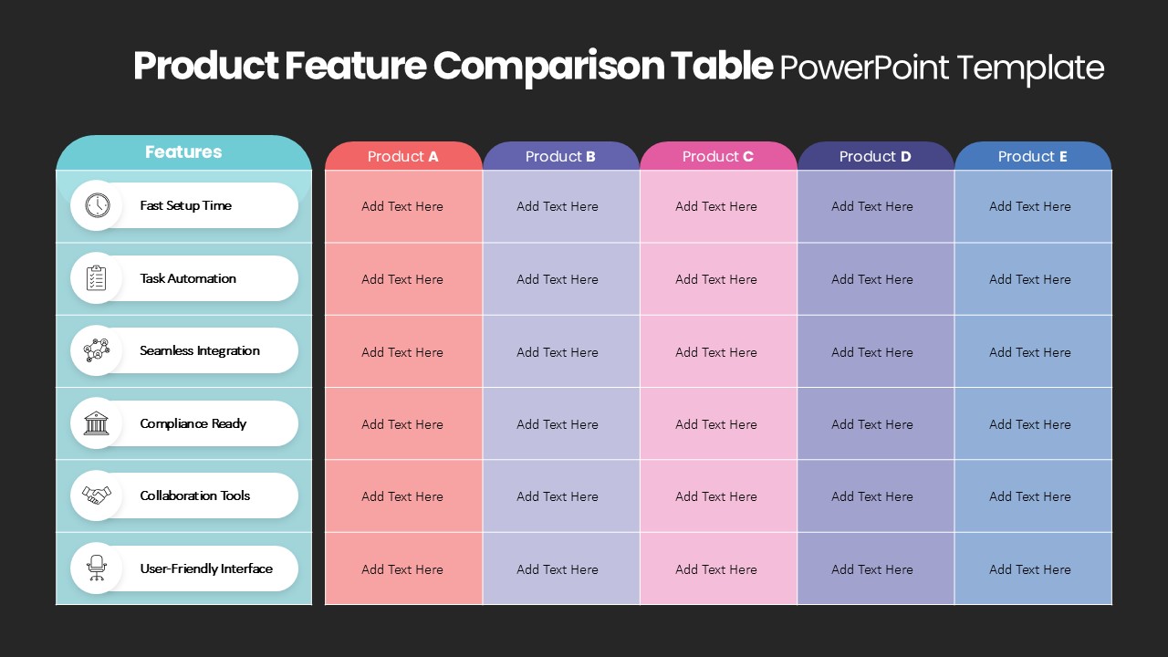 5 Product Comparison Table
