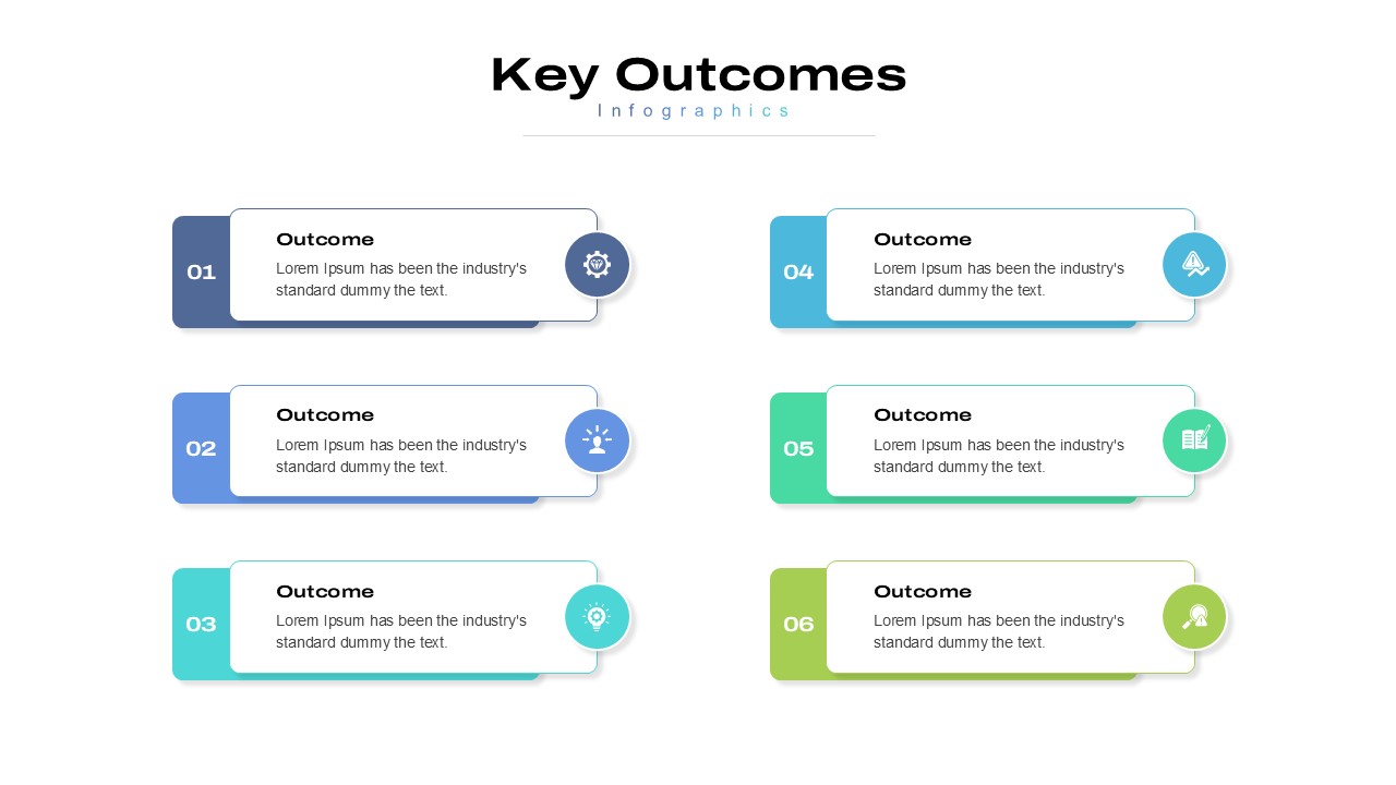 6 Key Outcomes PowerPoint Template