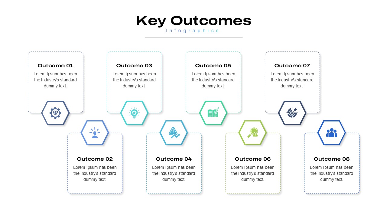 8 Key Outcomes PowerPoint Template
