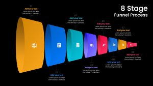 8 Stage Funnel Process PowerPoint Template black