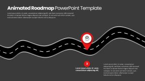 Animated Roadmap PPT Presentation Slide Pin Point Dark