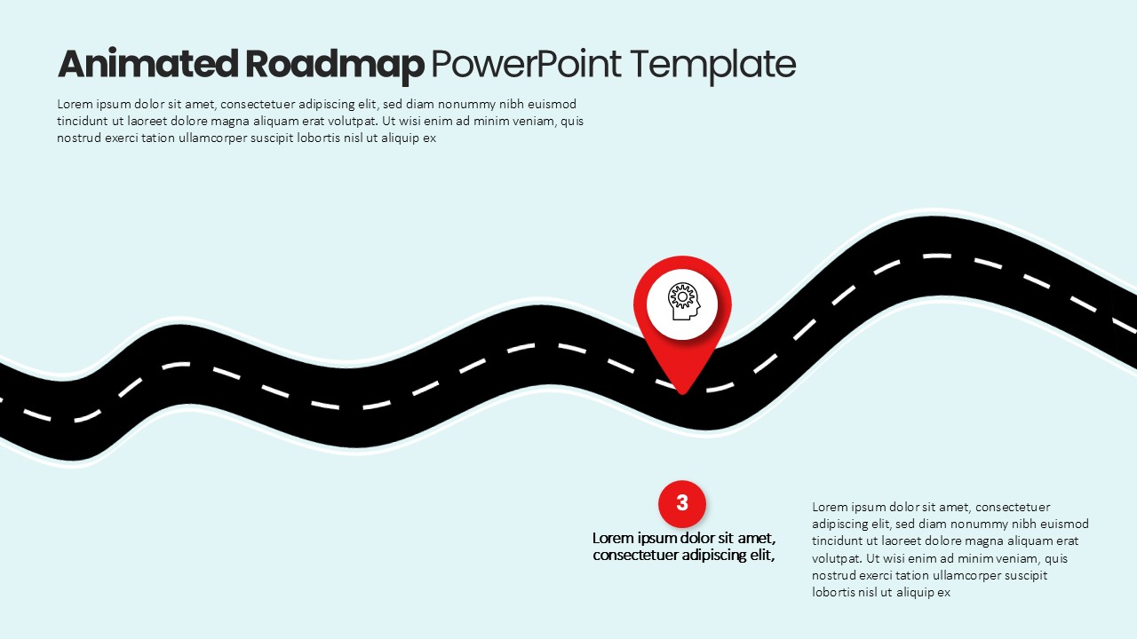 Animated Roadmap PPT Presentation Slide Pin Point