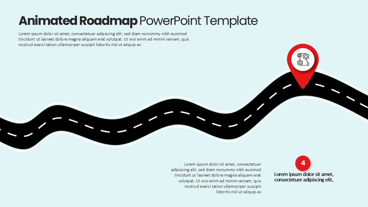 Animated Roadmap PPT Presentation Template Pin Point