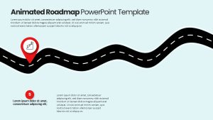 Animated Roadmap PPT Slide Pin Point