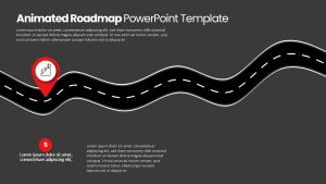 Animated Roadmap PPT Slide Pin Point Dark