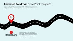 Animated Roadmap Pin Point PowerPoint Template