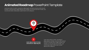 Animated Roadmap Pin Point Presentation Slide Dark