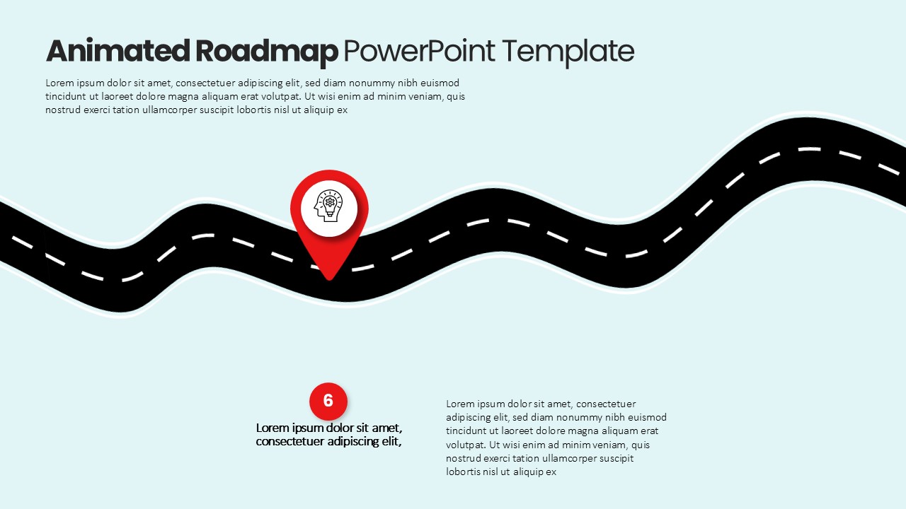 Animated Roadmap PowerPoint Pin Point Slide