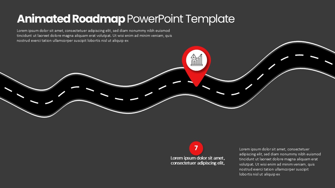 Animated Roadmap Presentation With Pin Point Dark
