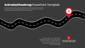 Animated Roadmap Slide Pin Point Mark Dark
