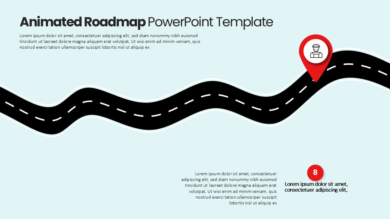 Animated Roadmap Slide Pin Point Mark