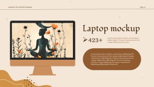 Bohemian Company Profile Laptop Mockup Slide