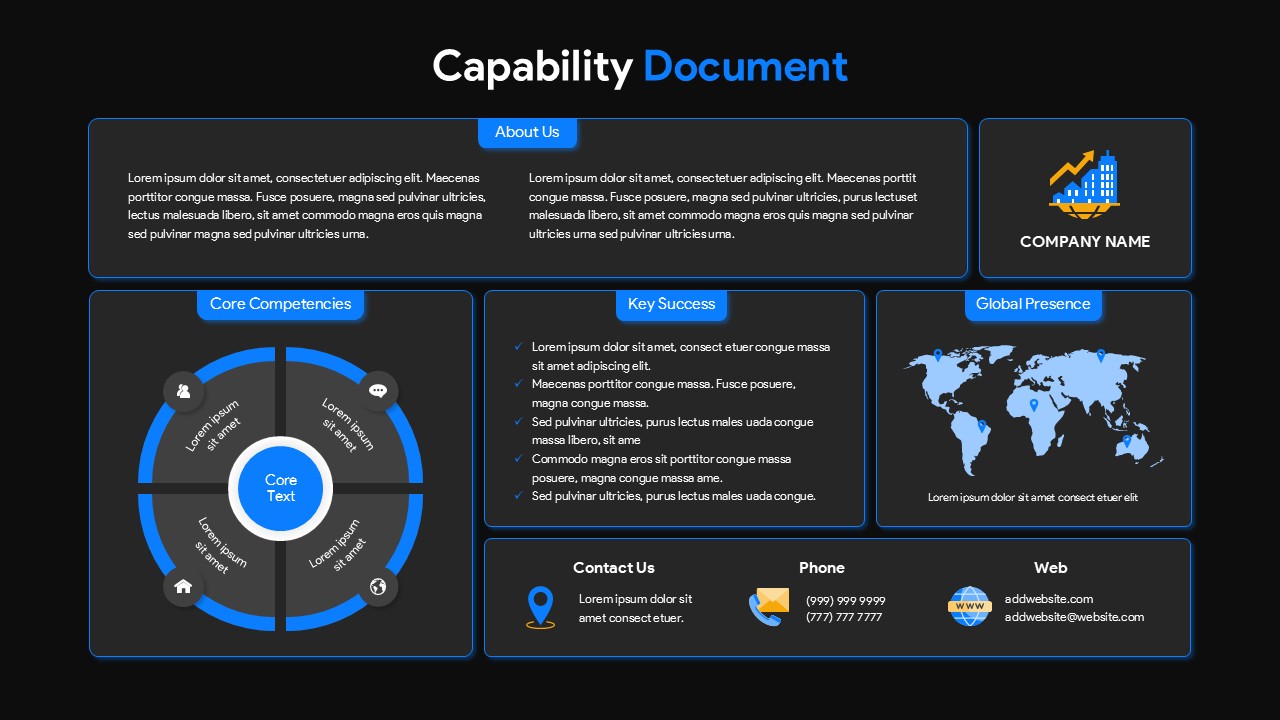 Capability Document PowerPoint Template black