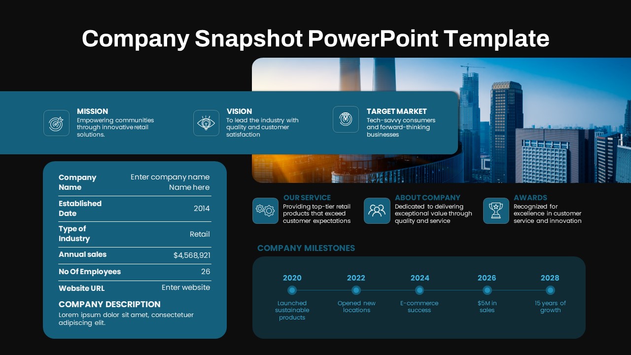 Company Snapshot Profile Presentation Slide