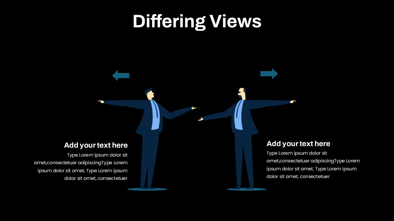 Differing Views Illustration Presentation Slide