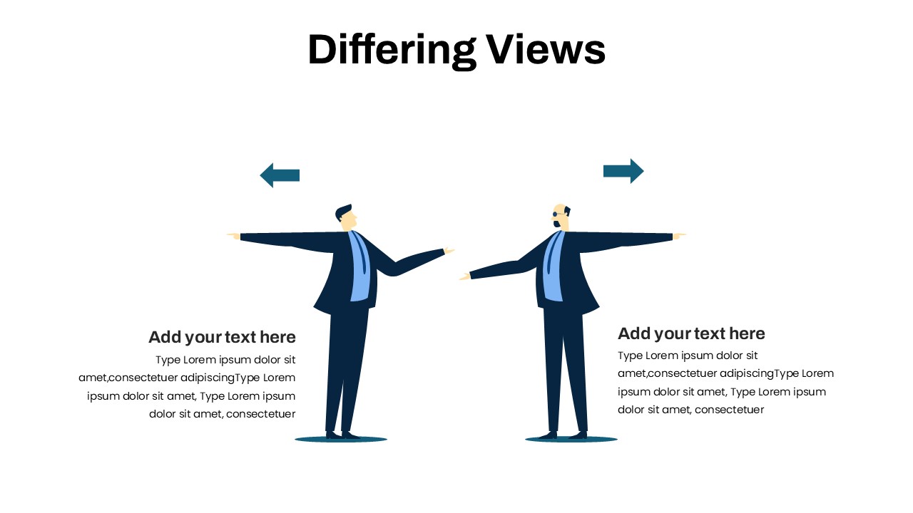 Differing Views Illustration Template PowerPoint