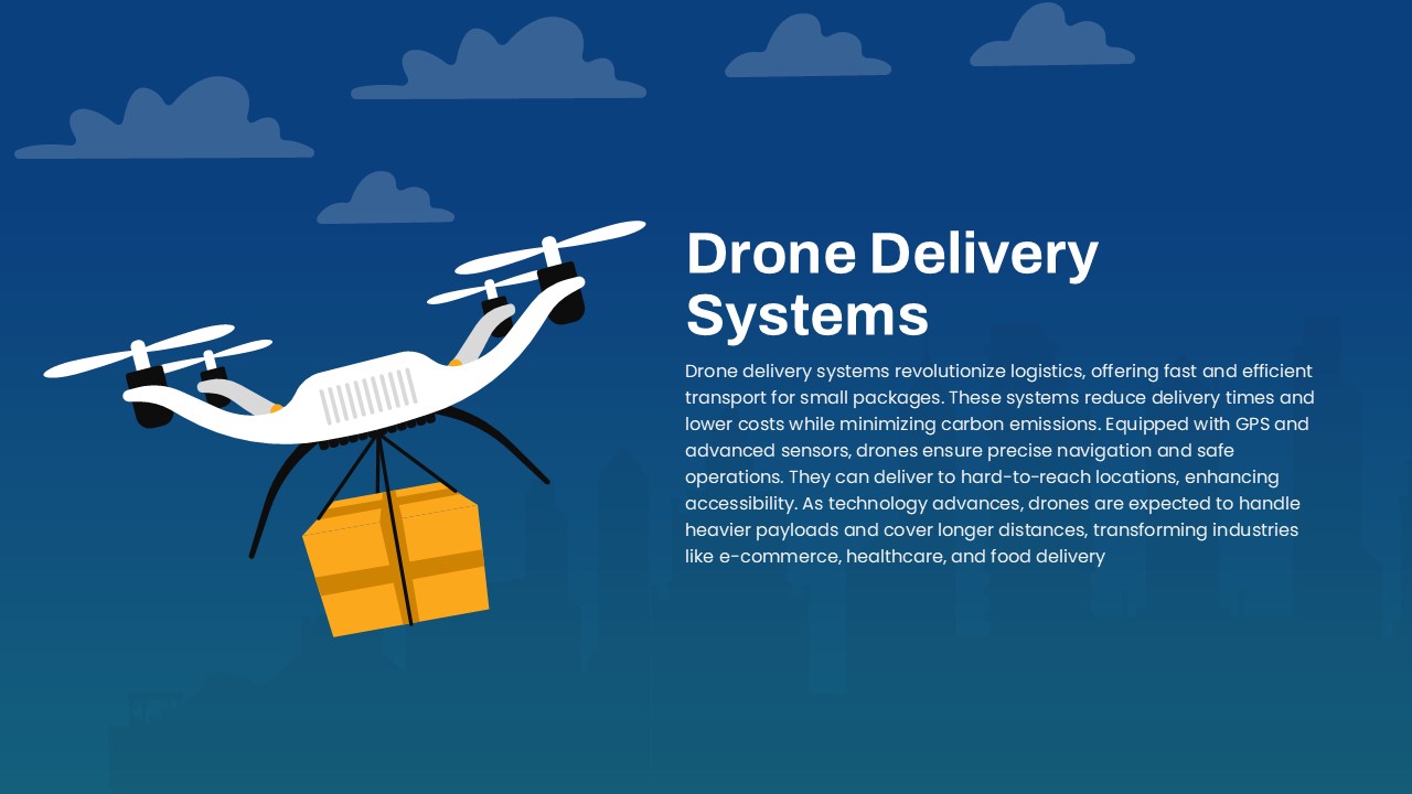 Drone Delivery System Template PowerPoint