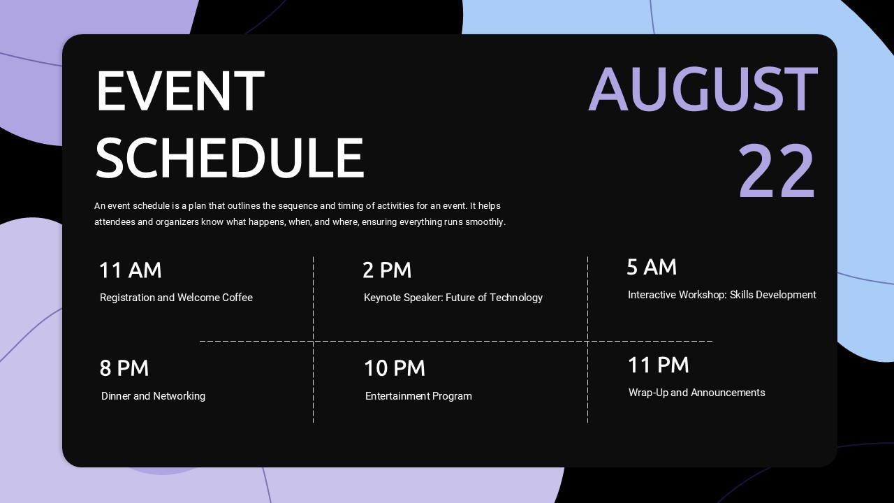 Event Organizer Presentation Slide Dark