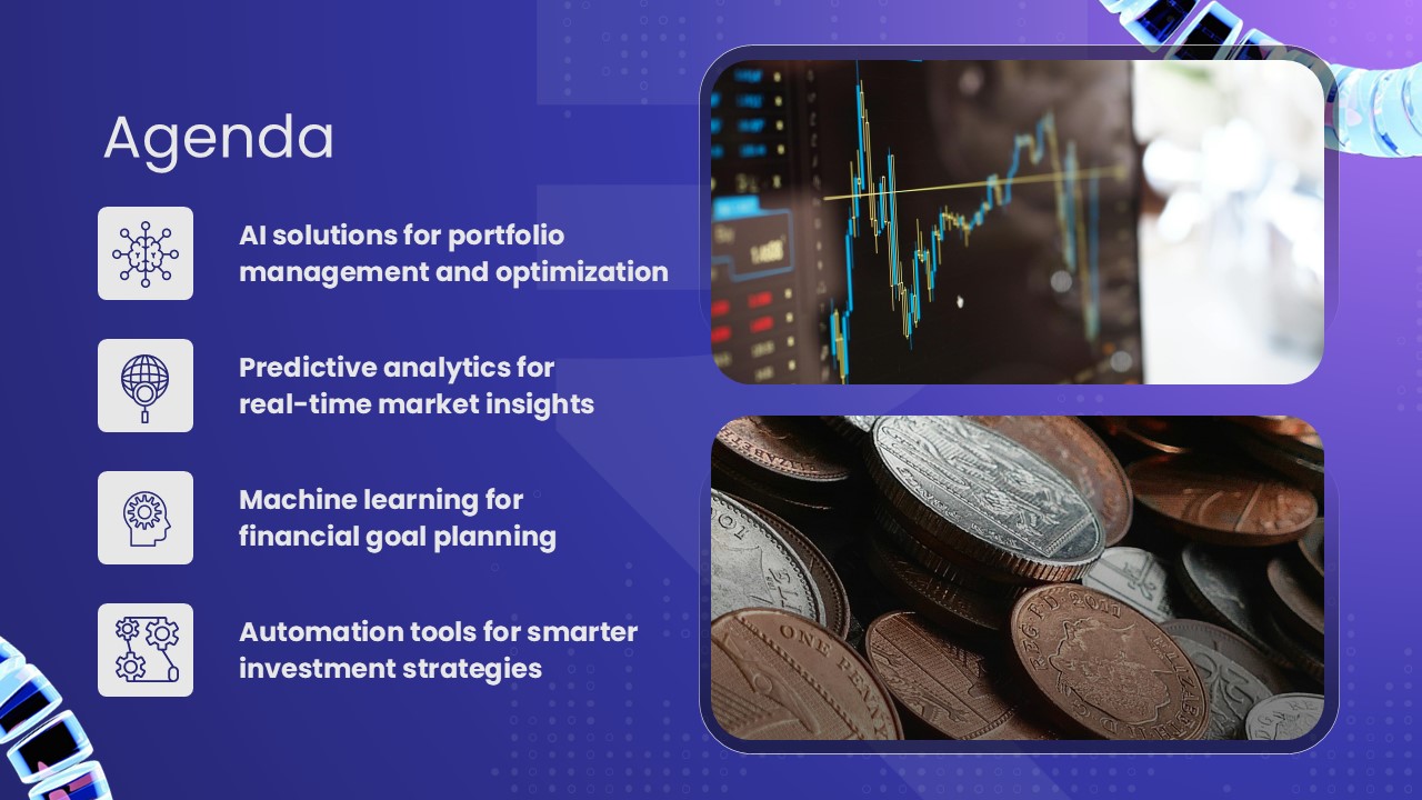 Finance AI PowerPoint Template agenda