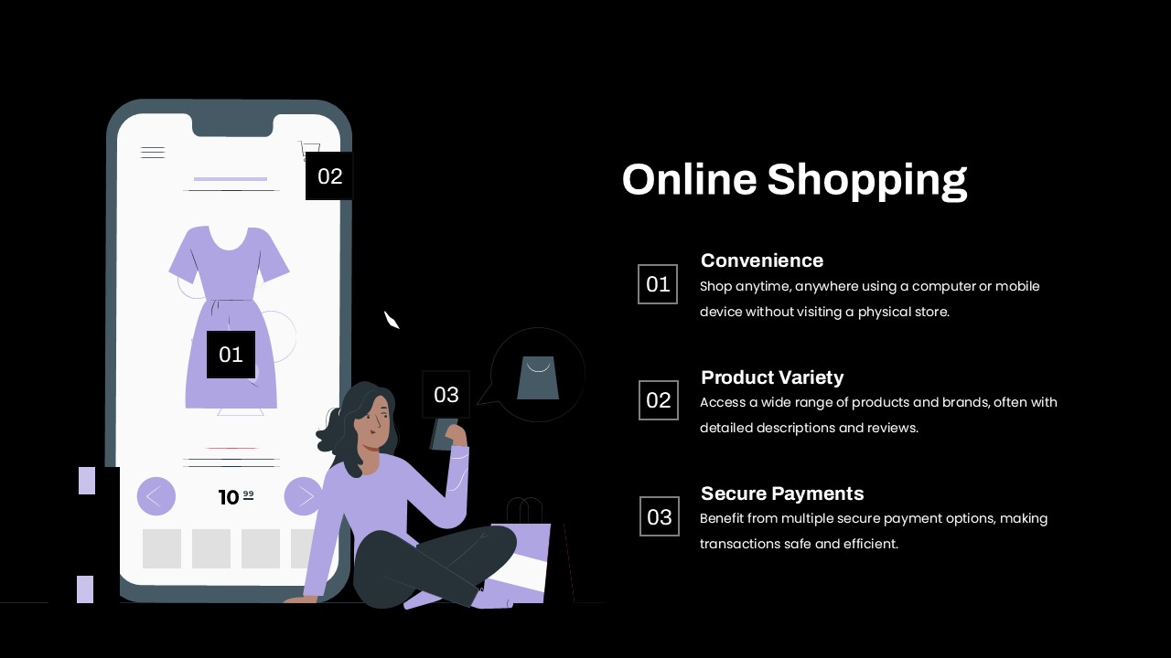 Free Online Shopping Presentation Slide Mobile Mockup