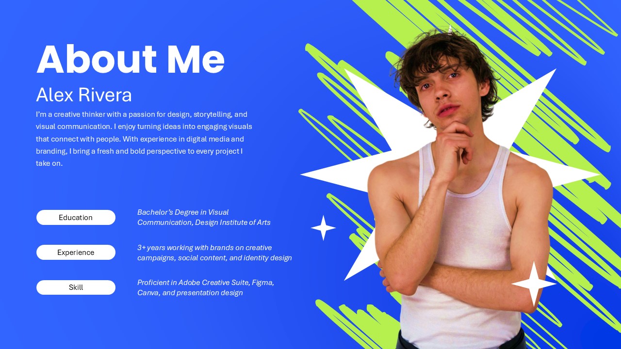 Freelancer PowerPoint Template About Me Slide