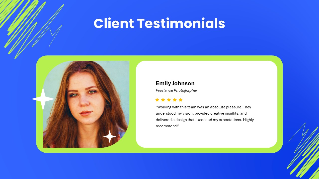 Freelancer PowerPoint Template Client Testimonial Slide