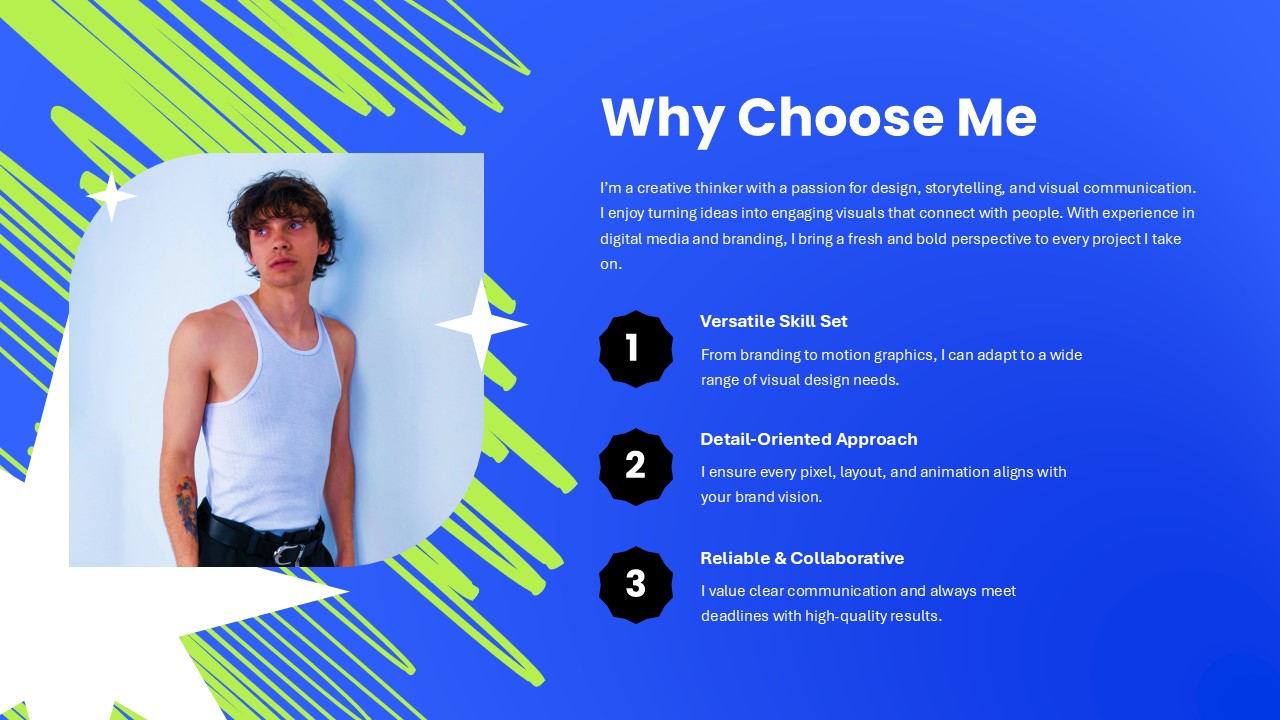 Freelancer PowerPoint Template Why Hire Me Slide