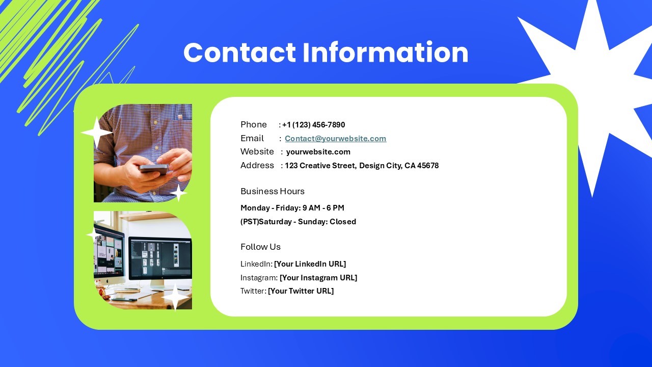 Freelancer Presentation Contact Me Slide