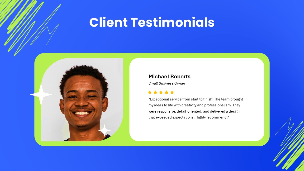 Freelancer Presentation Testimonials Slide