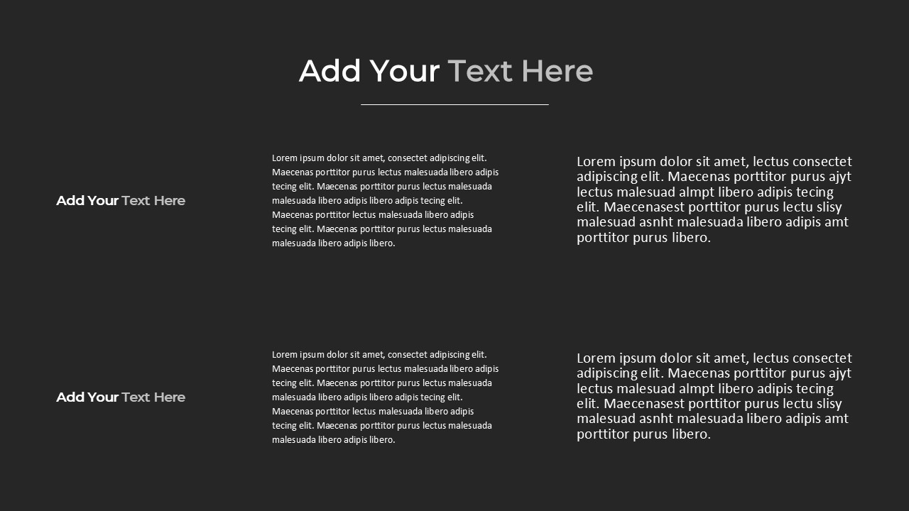 Gray PowerPoint Template add additional text