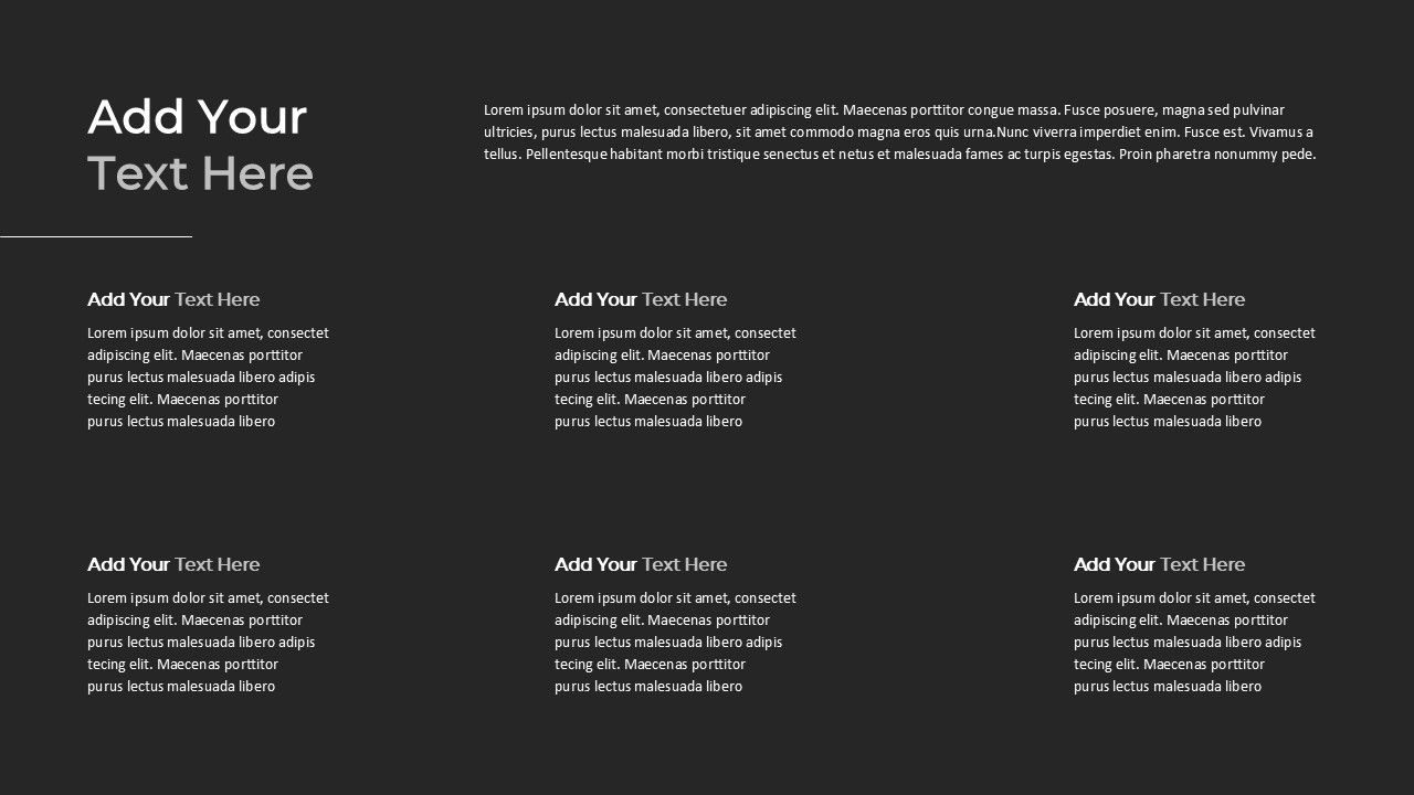 Gray PowerPoint Template add text and image slides