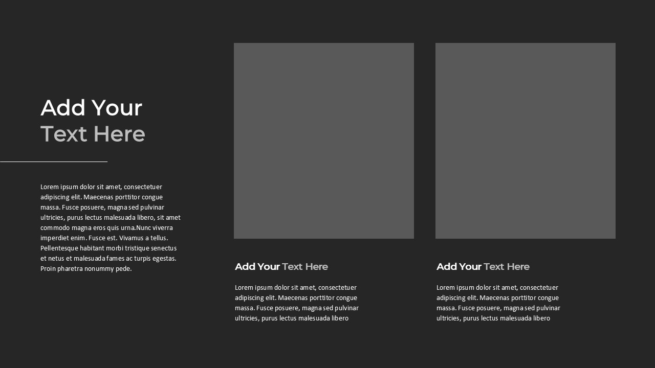 Gray PowerPoint Template add you text here slide