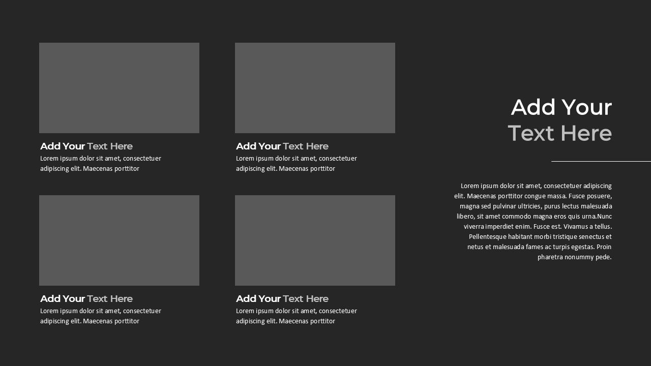 Gray PowerPoint Template add your text slides here