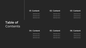 Gray PowerPoint Template table of contents