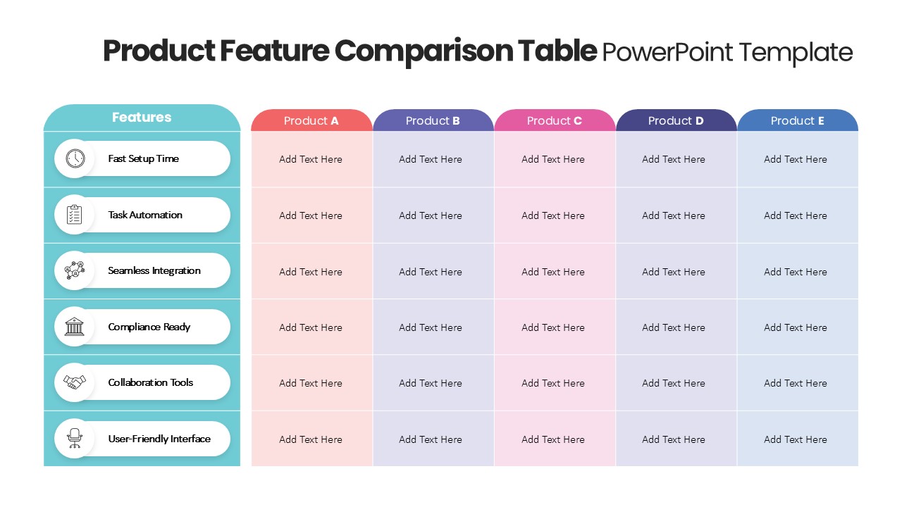 Product Feature Comparison Table