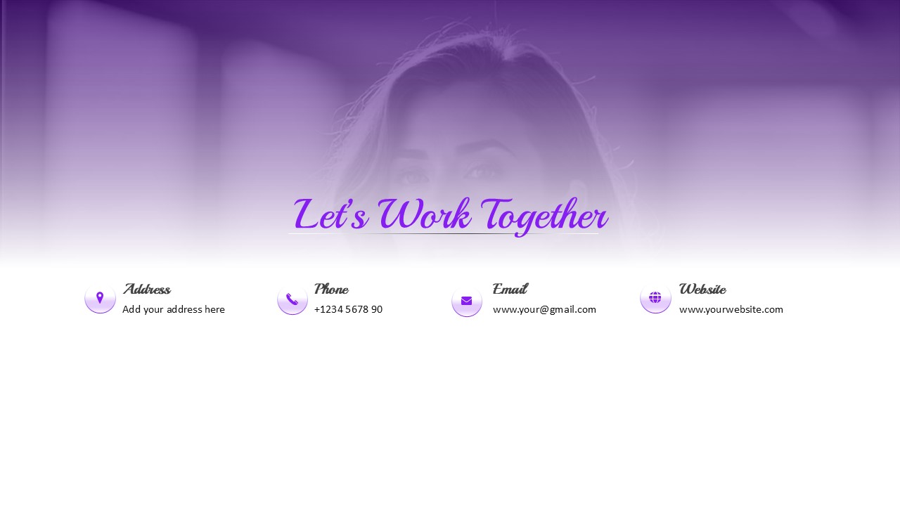 UGC Portfolio PowerPoint Template Get In Touch With Me Slide