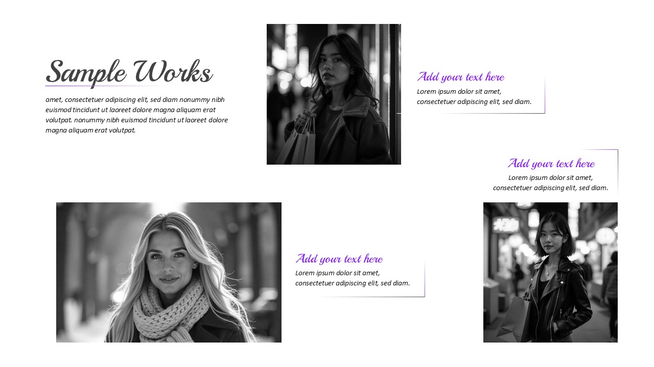 UGC Portfolio PowerPoint Template Work Samples Slide