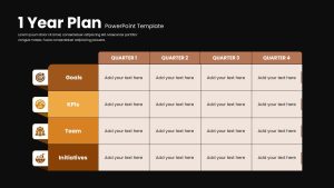 1 Year Plan Matrix PowerPoint Template
