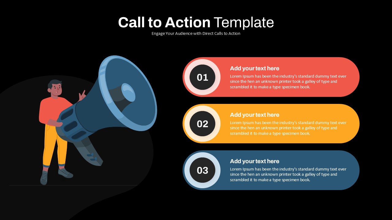 3 Options Call to Action PowerPoint Slide For Presentation