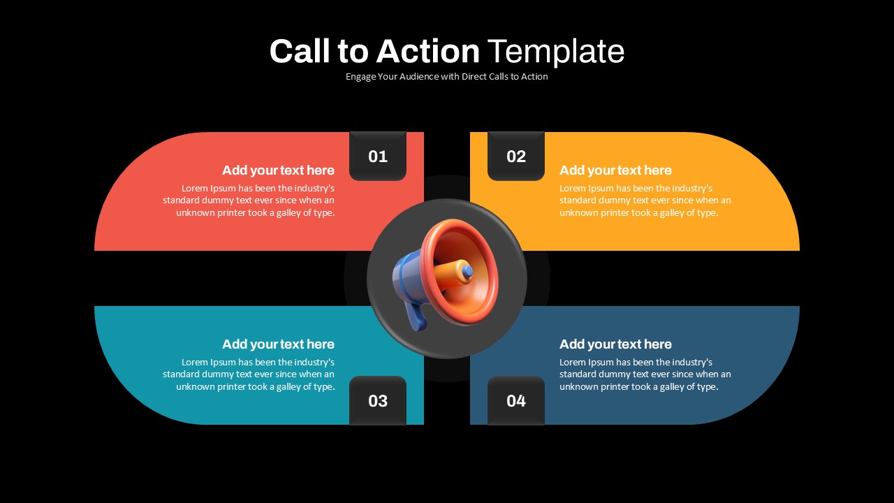 4 Segments Call to Action Marketing Slide