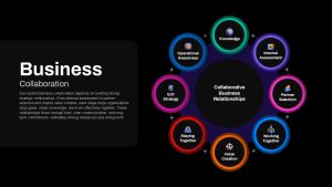 Business Collaboration PPT Slide Circular Diagrams Dark Theme