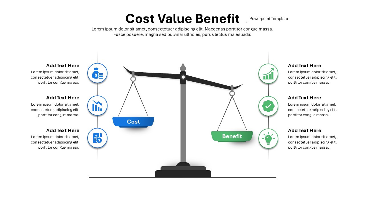 Cost Value Benefit Comparison PowerPoint Slide