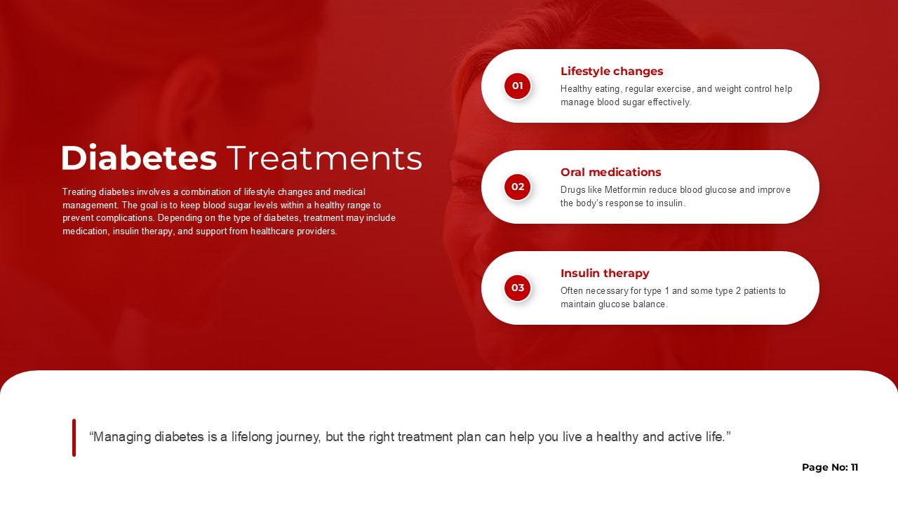 Diabetes Treatment PowerPoint Slide