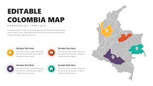 Editable Colombia Map PowerPoint Template
