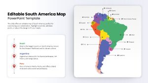 Editable South America Map PowerPoint Template