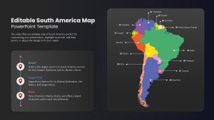 Editable South America Map Presentation Slide