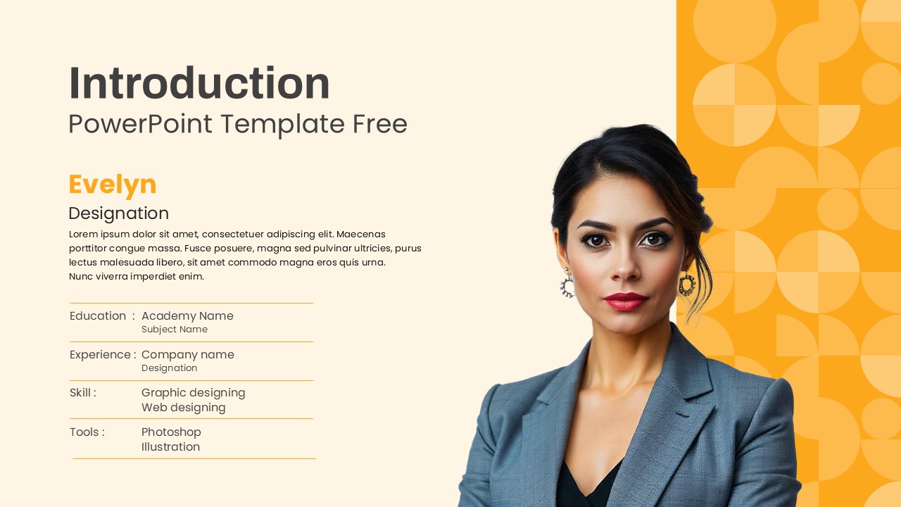 Free Self Introduction PowerPoint Template