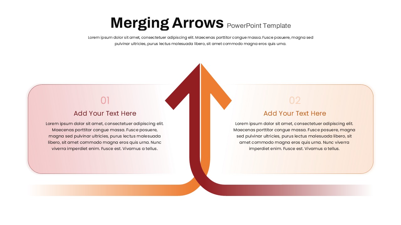 Merging Arrows Comparison PowerPoint Slide