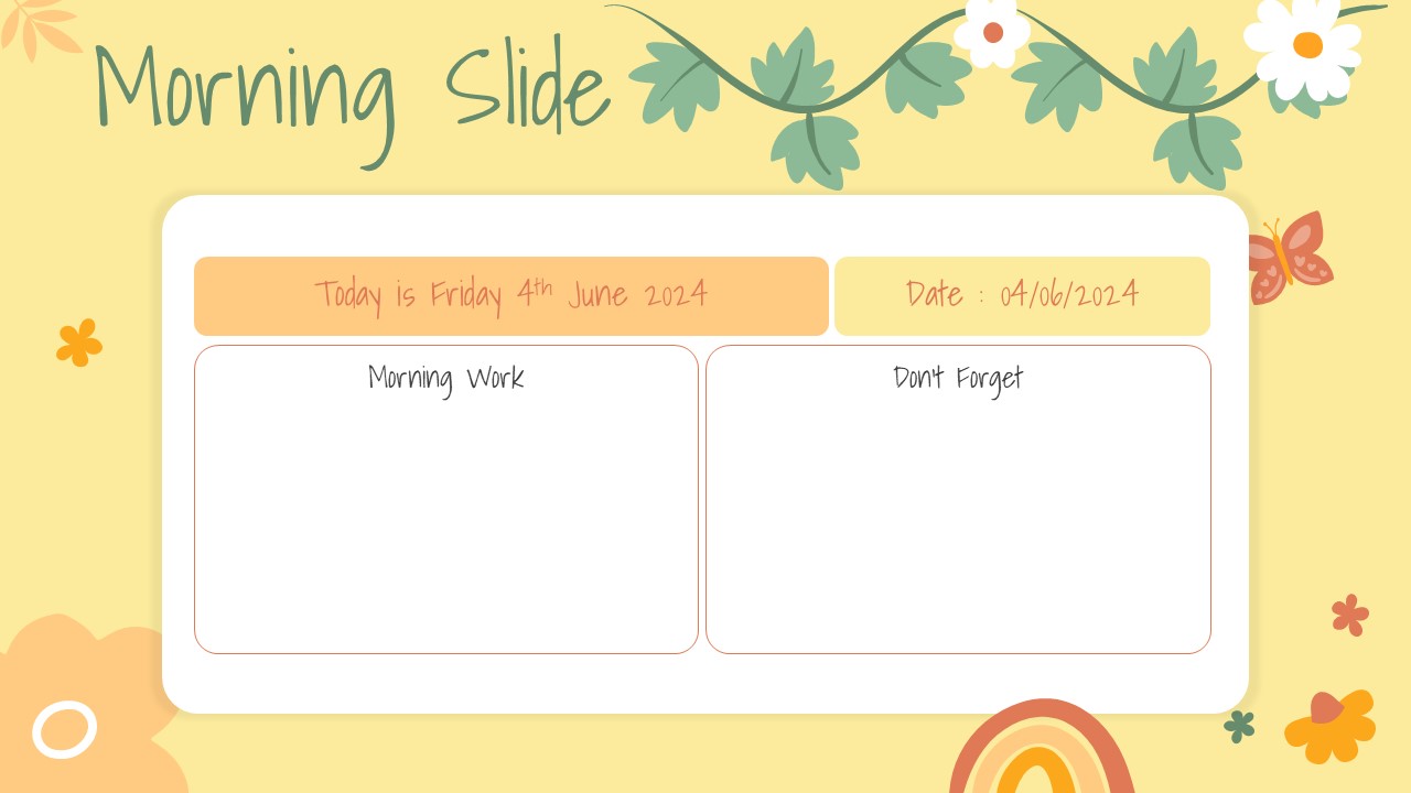 Morning Slides Daily Planner PowerPoint Template